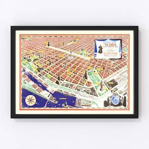 Buenos Aires Map 1950, Vintage Buenos Aires Map, Old Buenos Aires Art, Wall Art Gift for Buenos Aires History Lovers Retro Decor