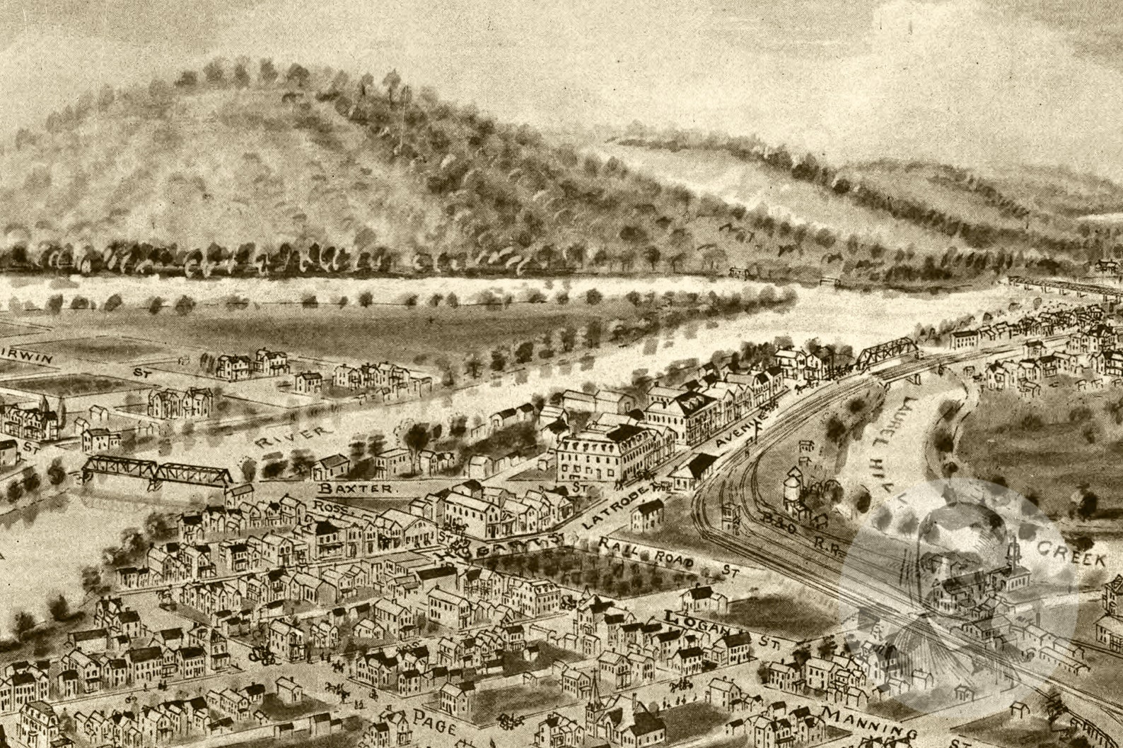 Vintage Confluence Map 1905 Old Map of Confluence Etsy