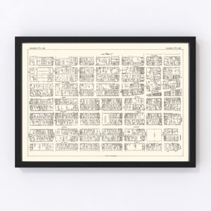 Kansas City Map 1929 - Old Map of Kansas City Business Section Missouri Art Vintage Print Framed Canvas Portrait History Genealogy