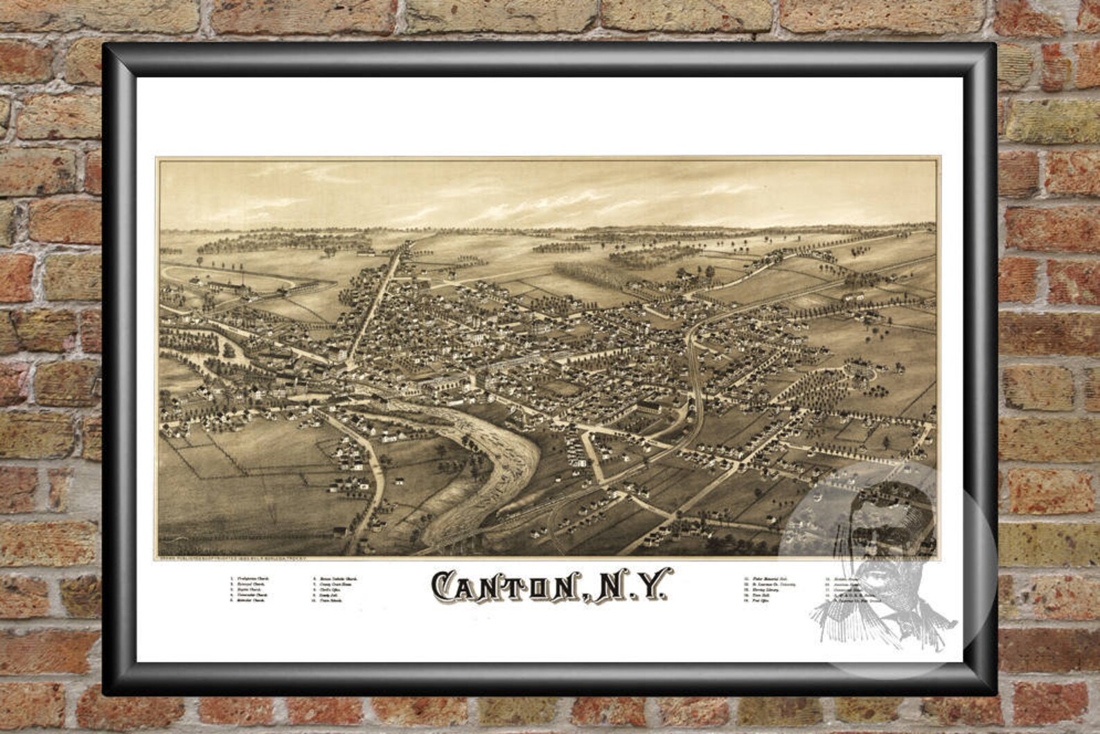 Vintage Canton Map 1885 Old Map of Canton New York Etsy