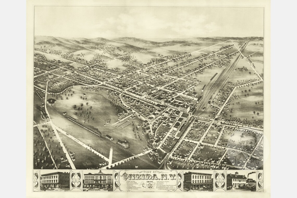 Vintage Oneida Map 1874 Old Oneida New York Map Historic NY Etsy