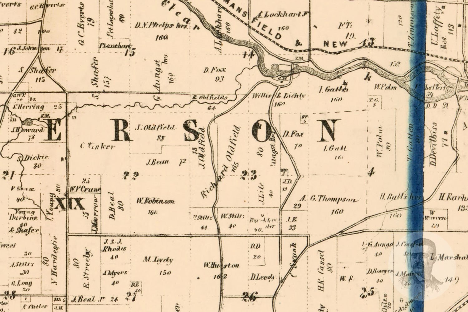 Vintage Richland County Map 1856 Old Map of Richland County | Etsy