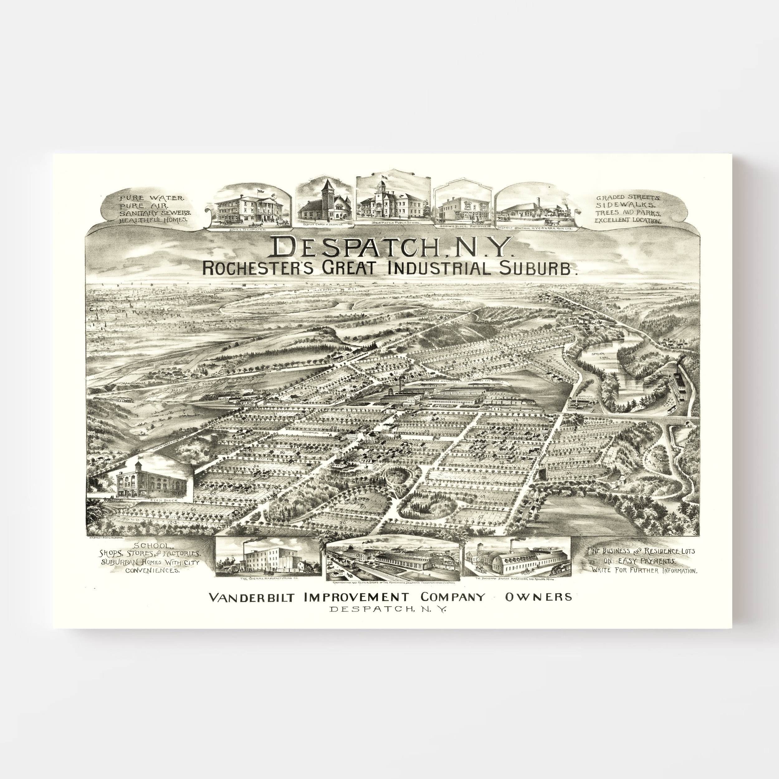Despatch Map 1890, Vintage Despatch Map, Old Despatch New York Art ...