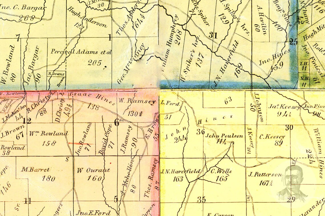 Vintage Harrison County Map 1862 Old Map of Harrison County Etsy