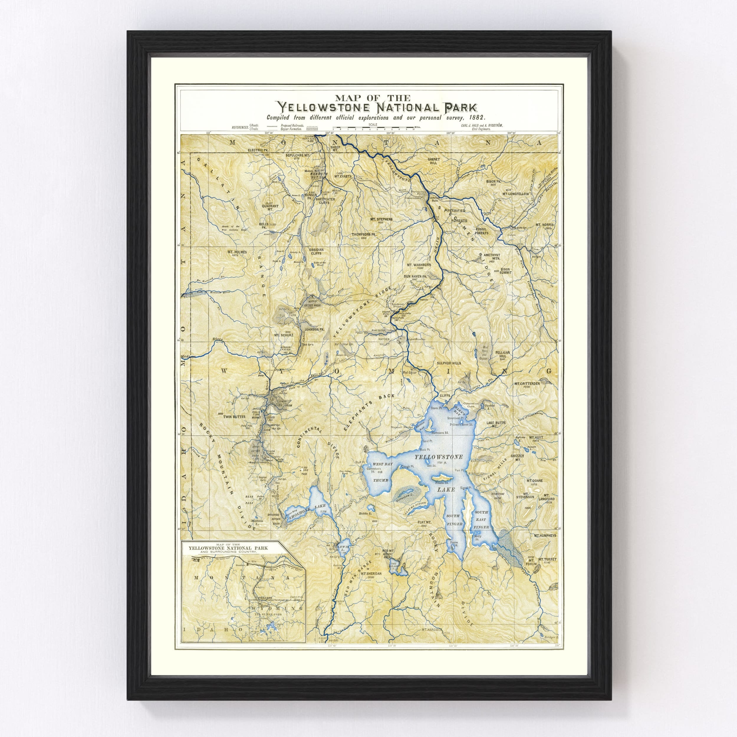 A Hysterical Map Of The Jackson Hole Country And Grand Teton National Park. Slightly Cockeyed.: Rare Antique Maps