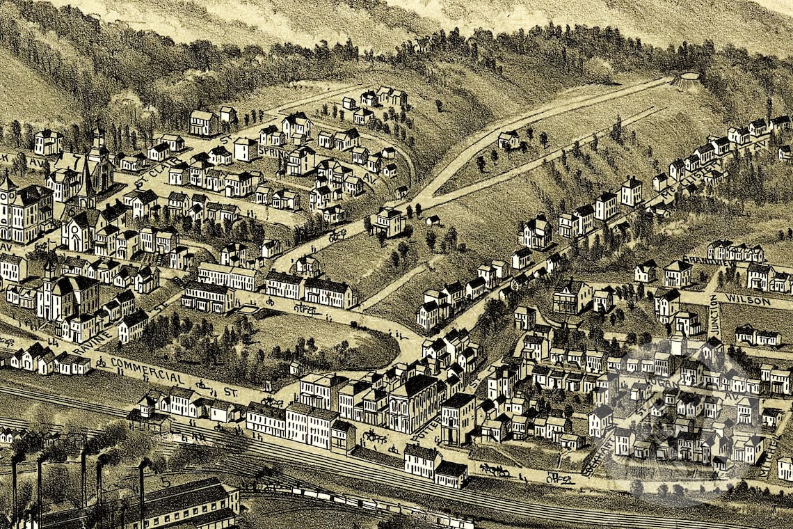 Vintage Mingo Junction Map 1899 Old Map of Mingo Junction Etsy