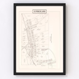 Cumberland Map 1902, Vintage Cumberland Map, Old Cumberland Ohio Art, Wall Art Gift for Cumberland History Lovers Retro Decor
