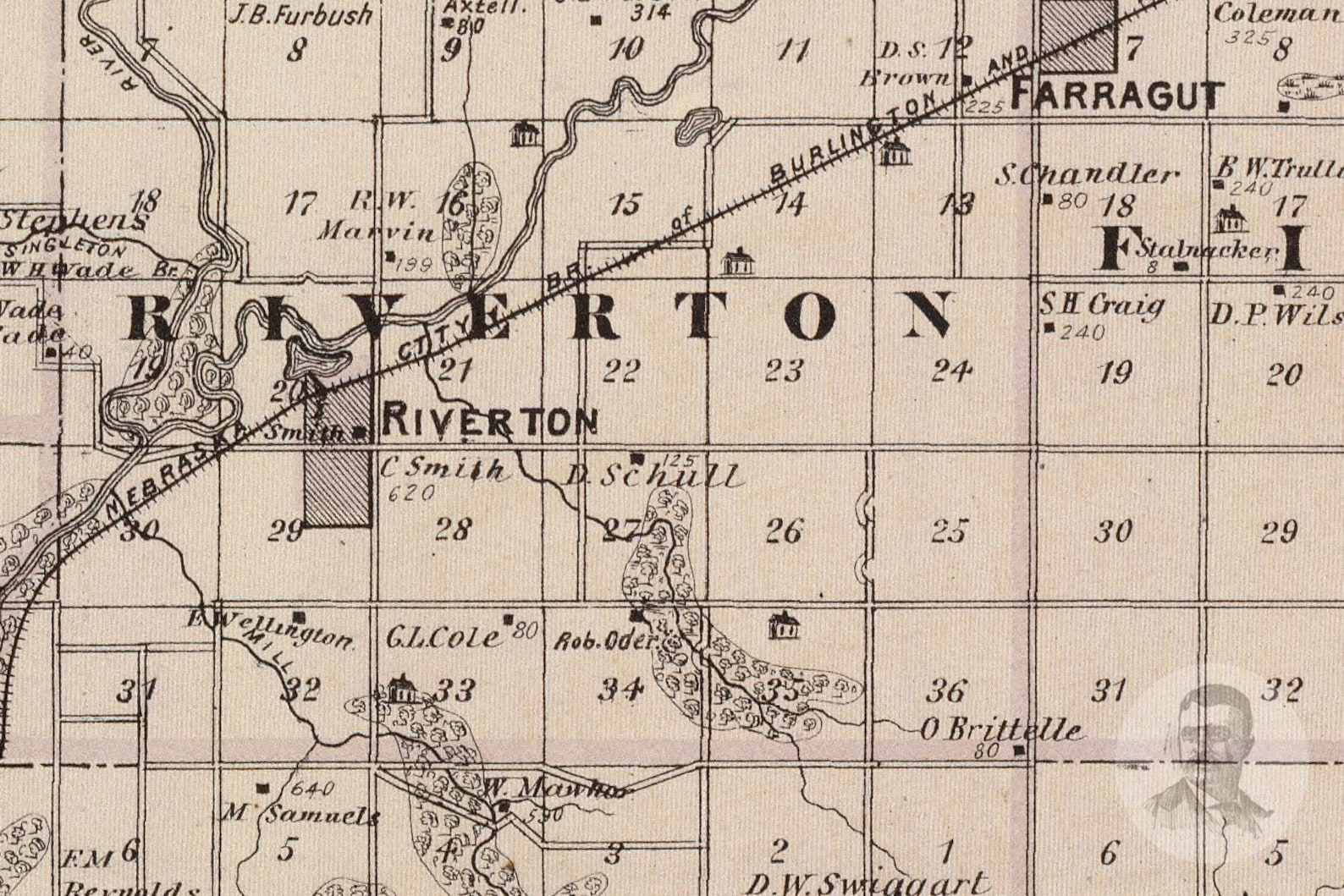 Vintage Fremont County IA Map 1875 Old Iowa Map Historical Etsy
