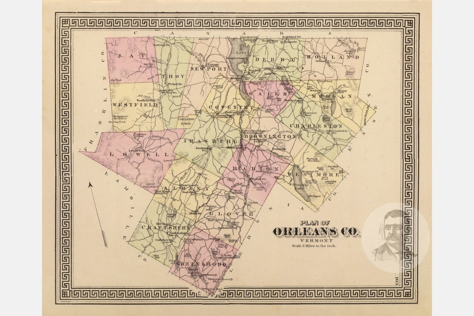 vintage-orleans-county-vt-map-1876-old-vermont-map-etsy