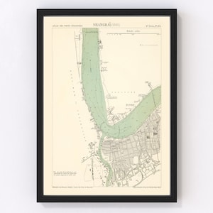 Shanghai Map 1880, Vintage Shanghai Map, Old Shanghai Art, Wall Art Gift for Shanghai History Lovers Retro Decor