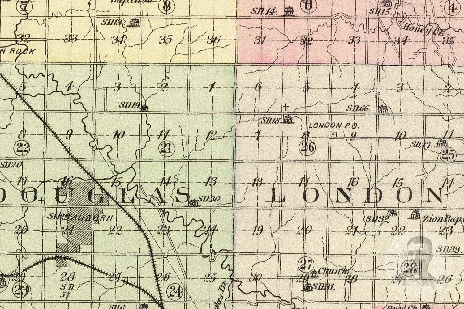 Vintage Nemaha County NE Map 1885 Old Nebraska Map Etsy