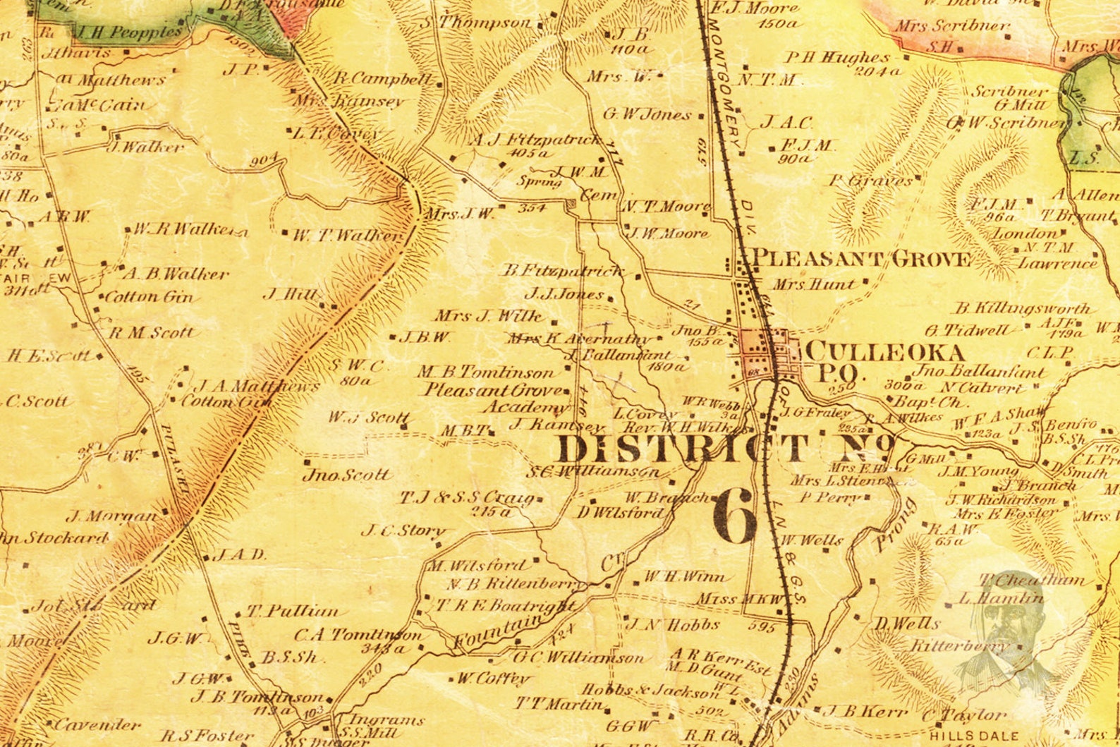 Vintage Maury County Map 1878 Old Map of Maury County Etsy