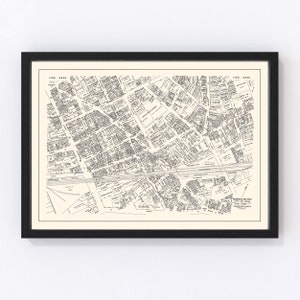 Lynn Map 1946, Vintage Lynn Map, Old Lynn Massachusetts Art, Wall Art Gift for Lynn History Lovers Retro Decor
