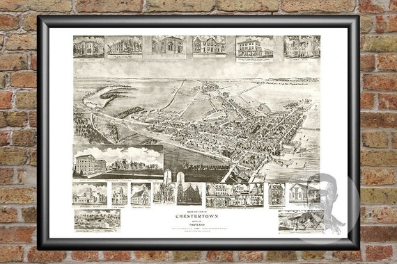 24x36 Vintage Reproduction Historic Map Baltimore Maryland 1870