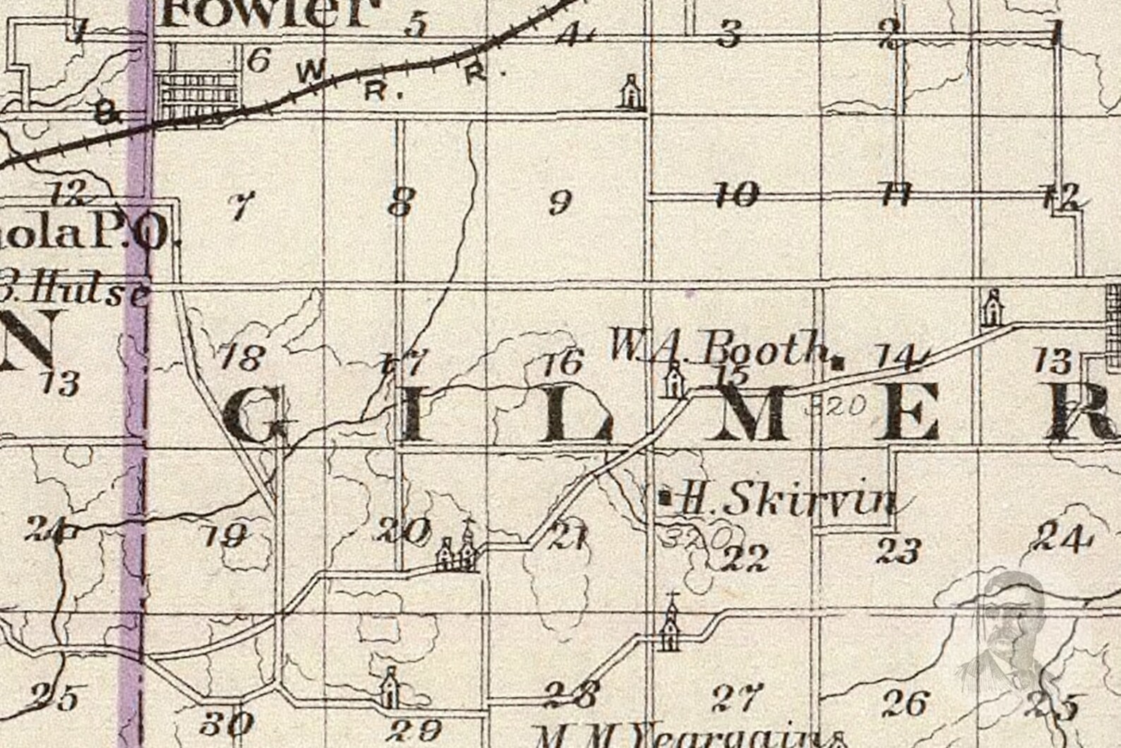 Vintage Adams County IL Map 1876 Old Illinois Map Etsy