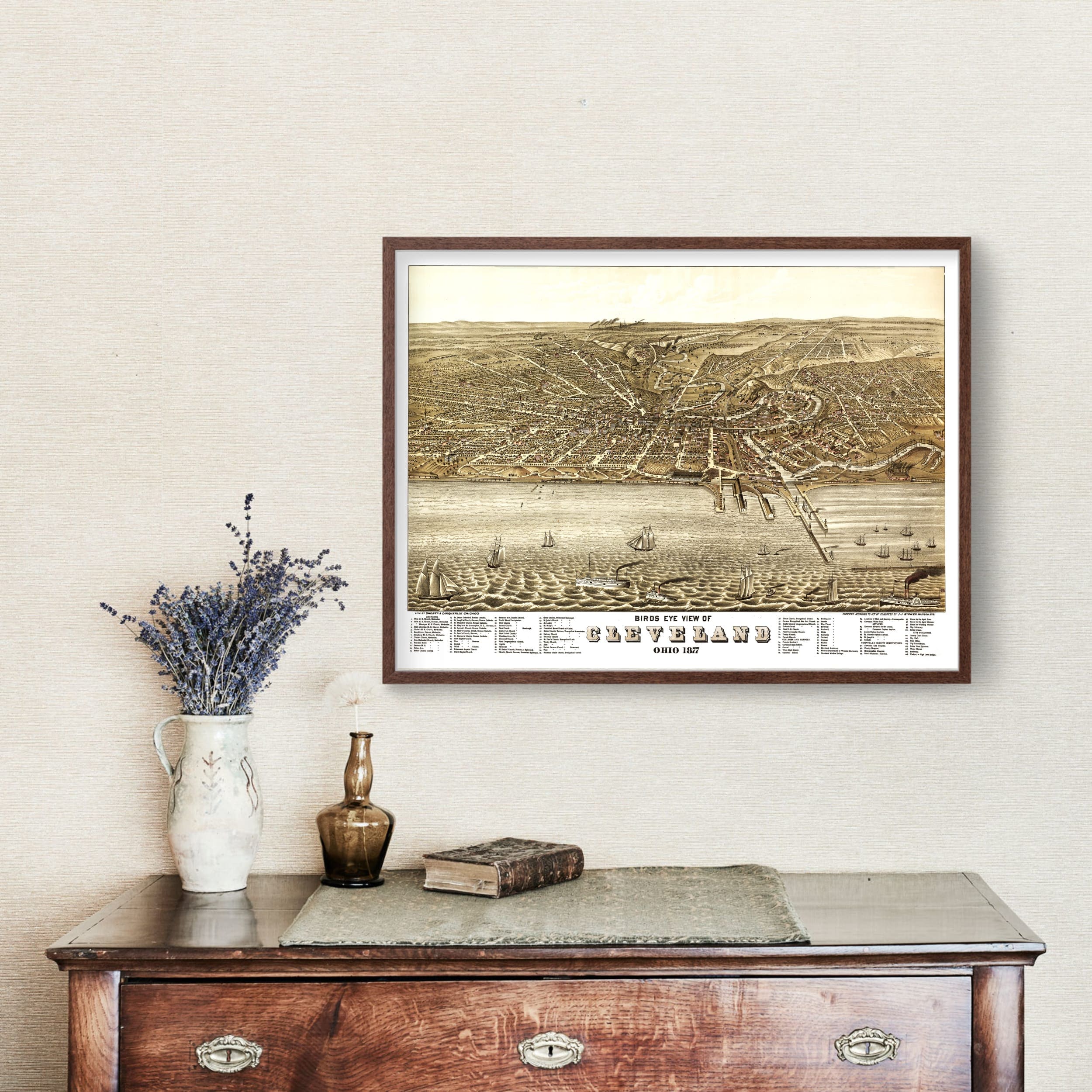 Achat Carte ancienne de Troy, New York, 1877 | Impression murale