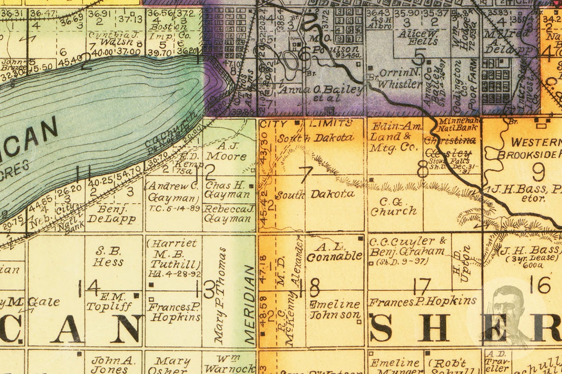 Vintage Codington County Map 1898 Old Map of Codington Etsy