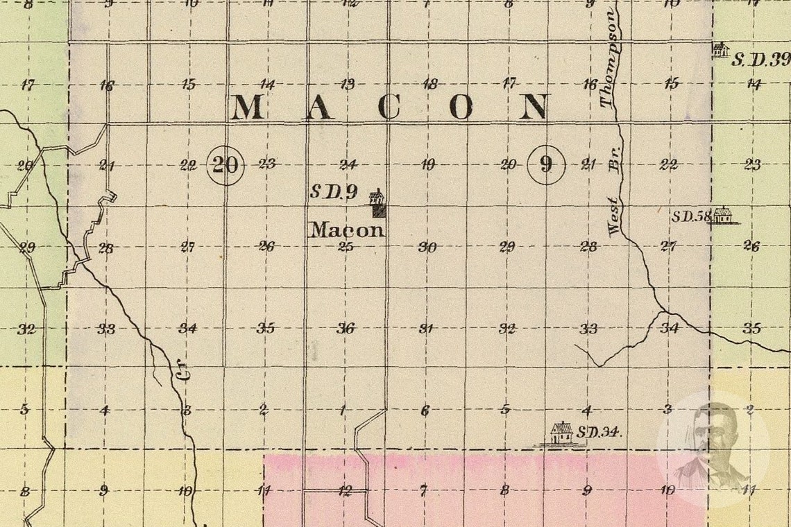 Vintage Franklin County NE Map 1885 Old Nebraska Map Etsy
