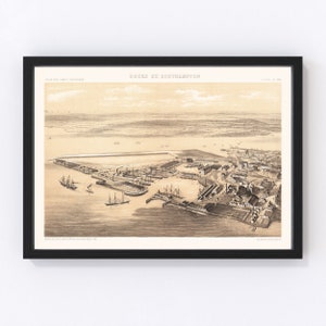 Southampton Docks Map 1883, Vintage Southampton Docks Map, Old Southampton Docks Art, Wall Art Gift for Southampton Docks History Lovers Ret