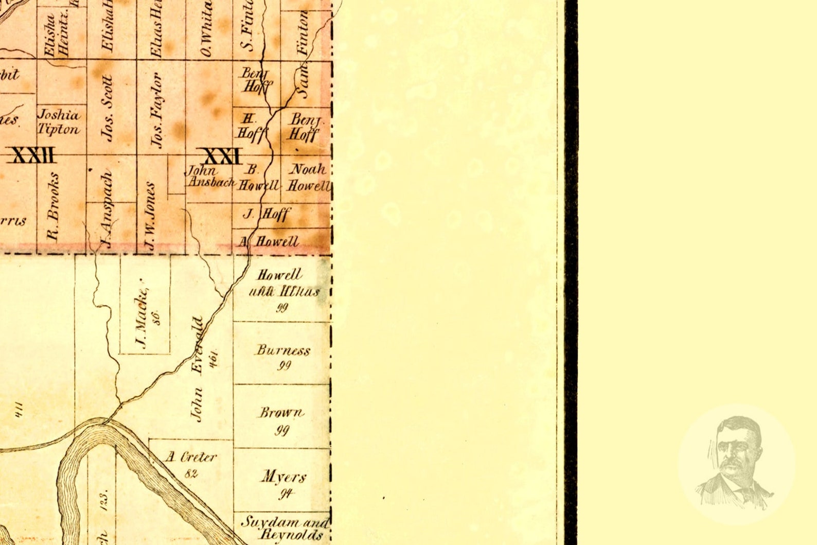 Vintage Coshocton County Map 1850 Old Map Of Coshocton Etsy