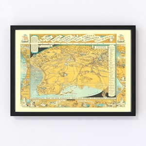 Los Angeles Map 1932, Vintage Los Angeles Map, Old Los Angeles California Art, Wall Art Gift for Los Angeles History Lovers Retro Decor