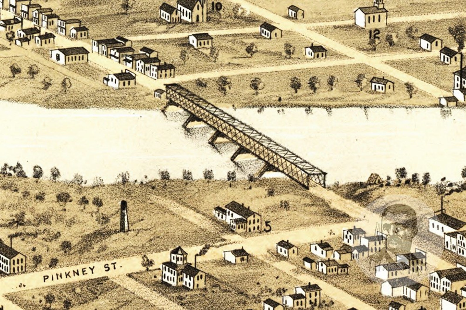 Vintage Lawrence Map 1869 Old Map of Lawrence Kansas Etsy