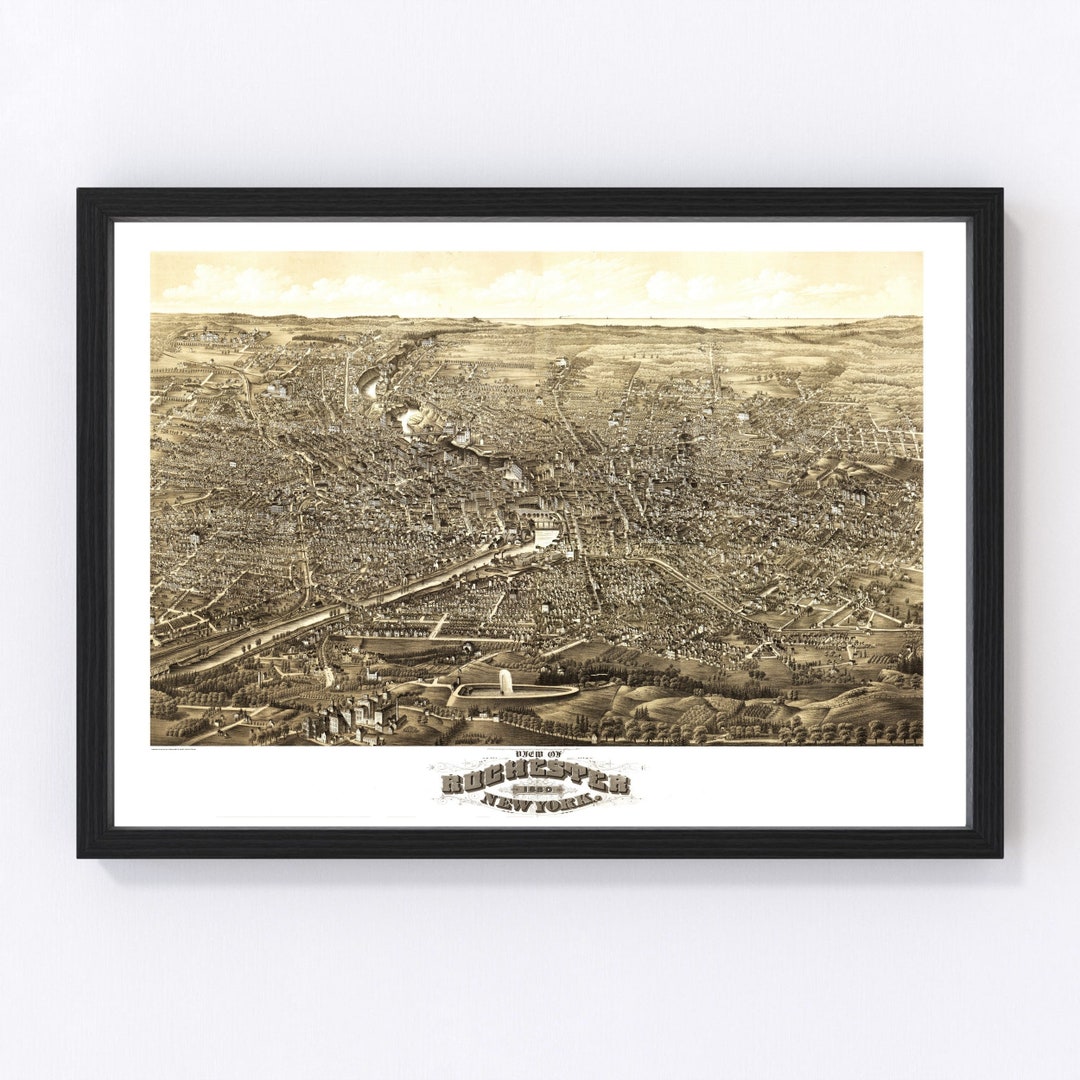 Rochester Map 1880 - Old Map of Rochester New York Art Vintage Print ...