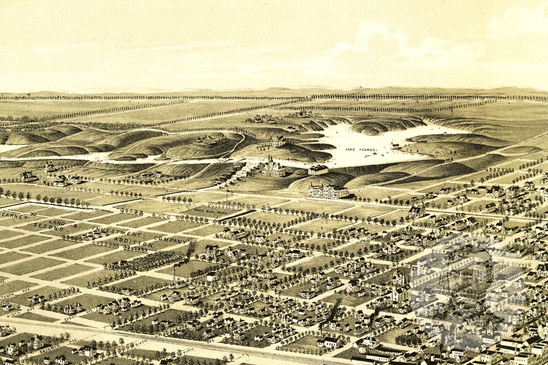 Vintage Kearney Map 1889 Old Map of Kearney Nebraska  Etsy