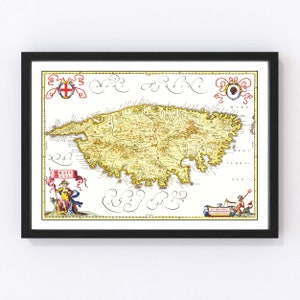 Corsica Map 1665, Vintage Corsica Map, Old Corsica Art, Wall Art Gift for Corsica History Lovers Retro Decor