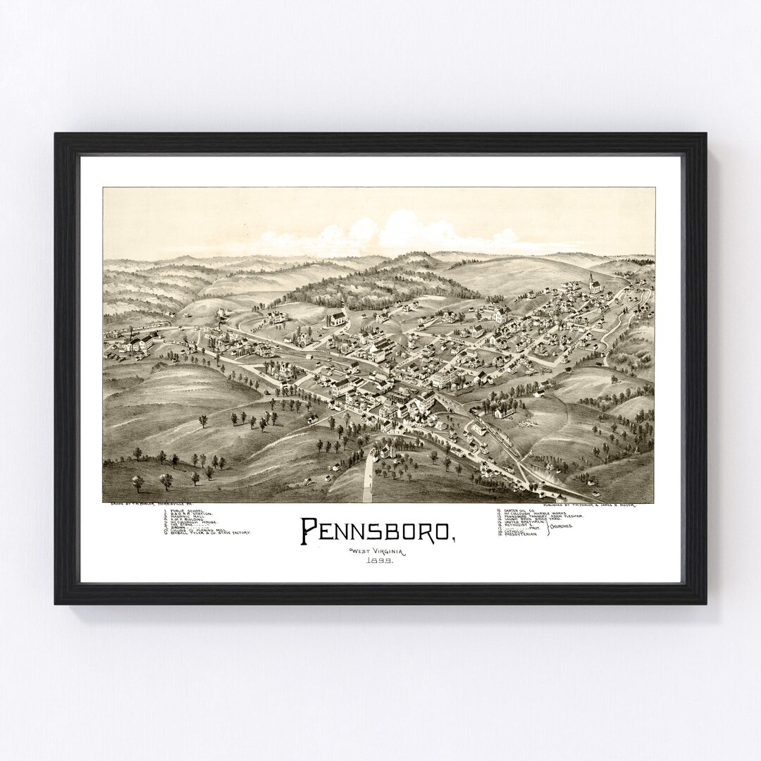 Pennsboro Map 1899 Old Map of Pennsboro West Virginia Art Etsy Polska