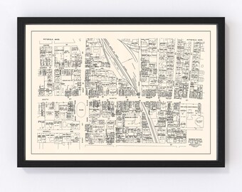 Pittsfield Map 1946, Vintage Pittsfield Map, Old Pittsfield Massachusetts Art, Wall Art Gift for Pittsfield History Lovers Retro Decor
