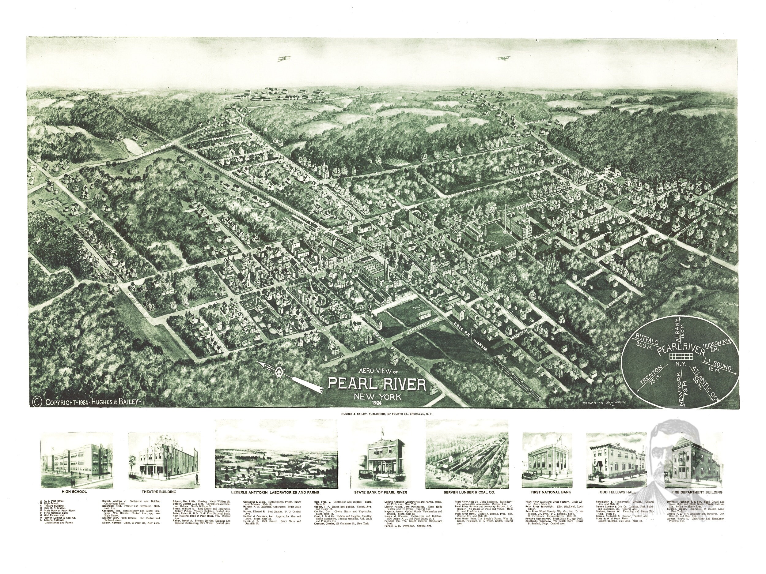 Pearl River New York Vintage Map From 1924 Old City Map Art Etsy