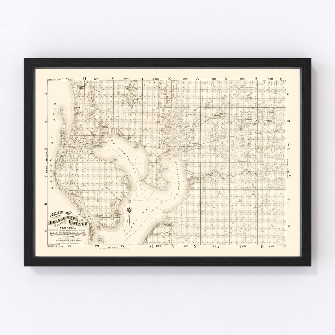 Map of Hillsborough County, Florida, 1882 - History & Genealogy Records of Hillsborough  County - Digital Collections