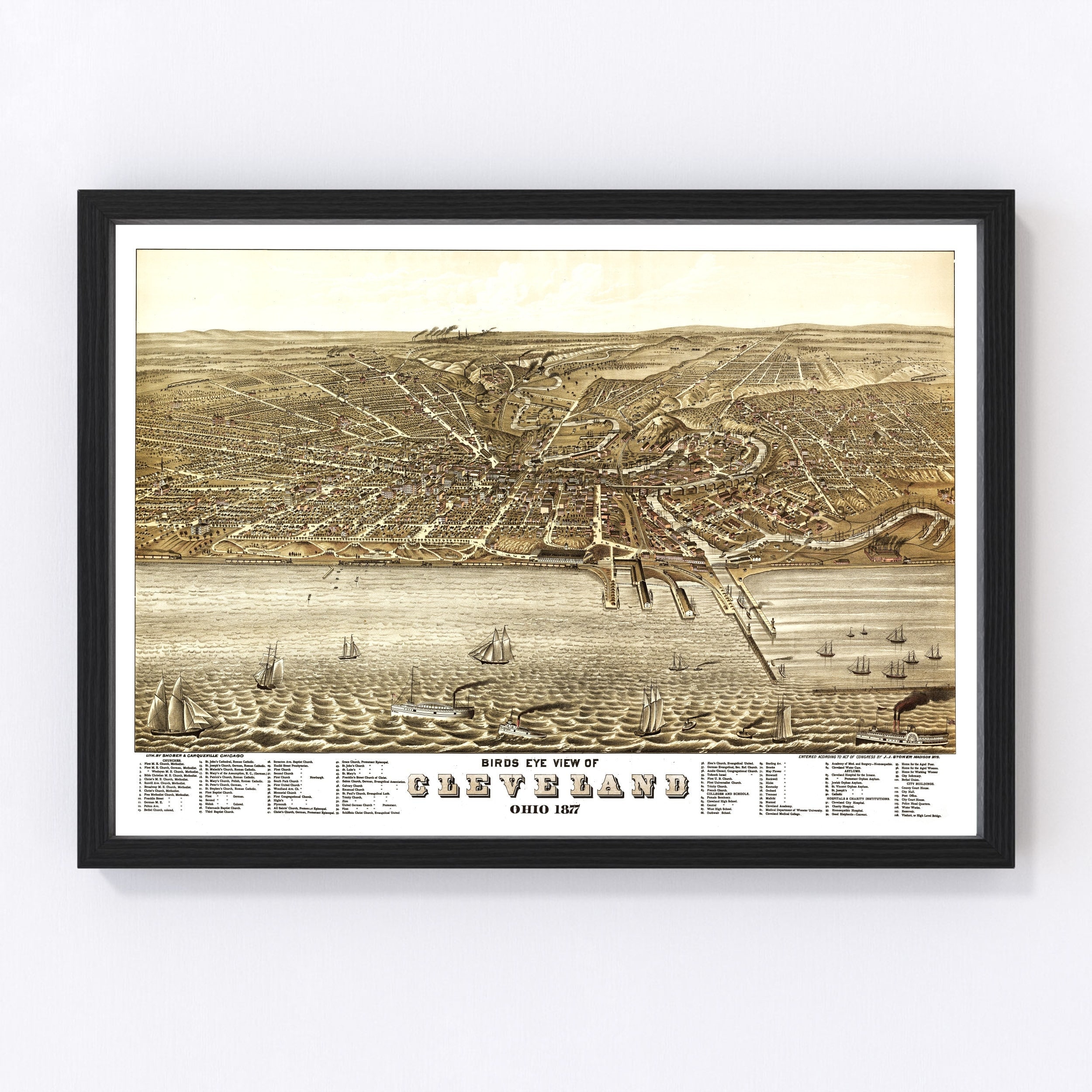 Mapas Históricos De Cleveland, Ohio 95 Cleveland Ohio Map Stock