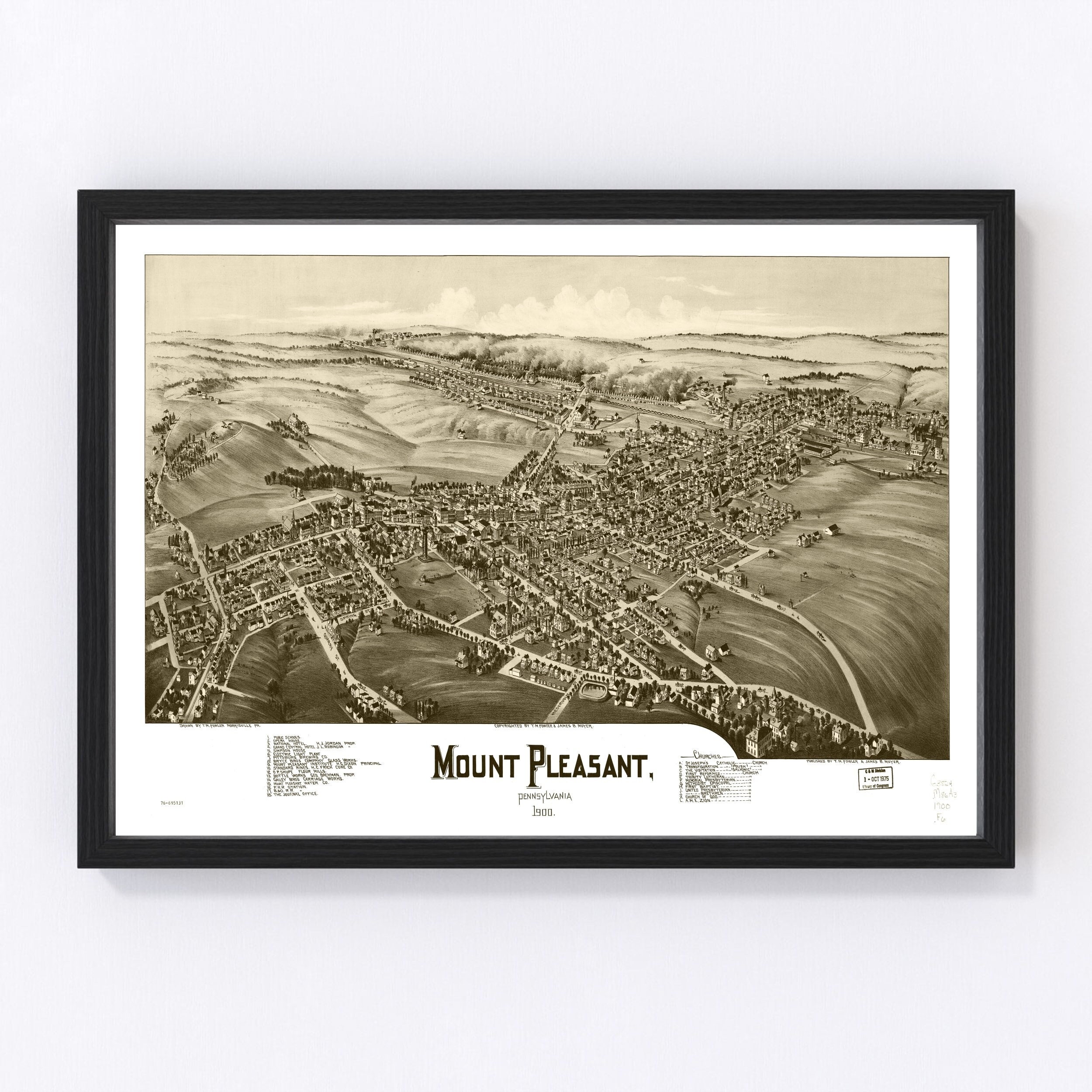 Mount Pleasant Map 1900 Old Map of Mount Pleasant Etsy