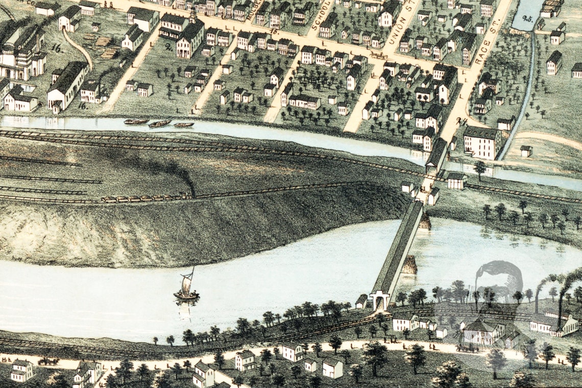 Vintage Catasauqua Map 1873 Old Map of Catasauqua Etsy