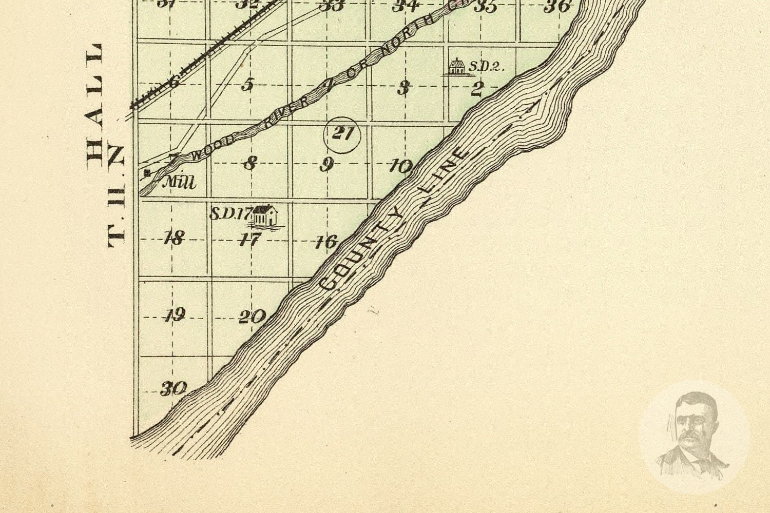 Vintage Merrick County NE Map 1885 Old Nebraska Map Etsy