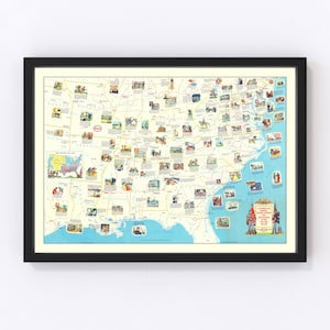 Civil War Battlefields Map 1861, Vintage Civil War Battlefields Map, Old Civil War Battlefields Art, Wall Art Gift for Civil War Battlefield