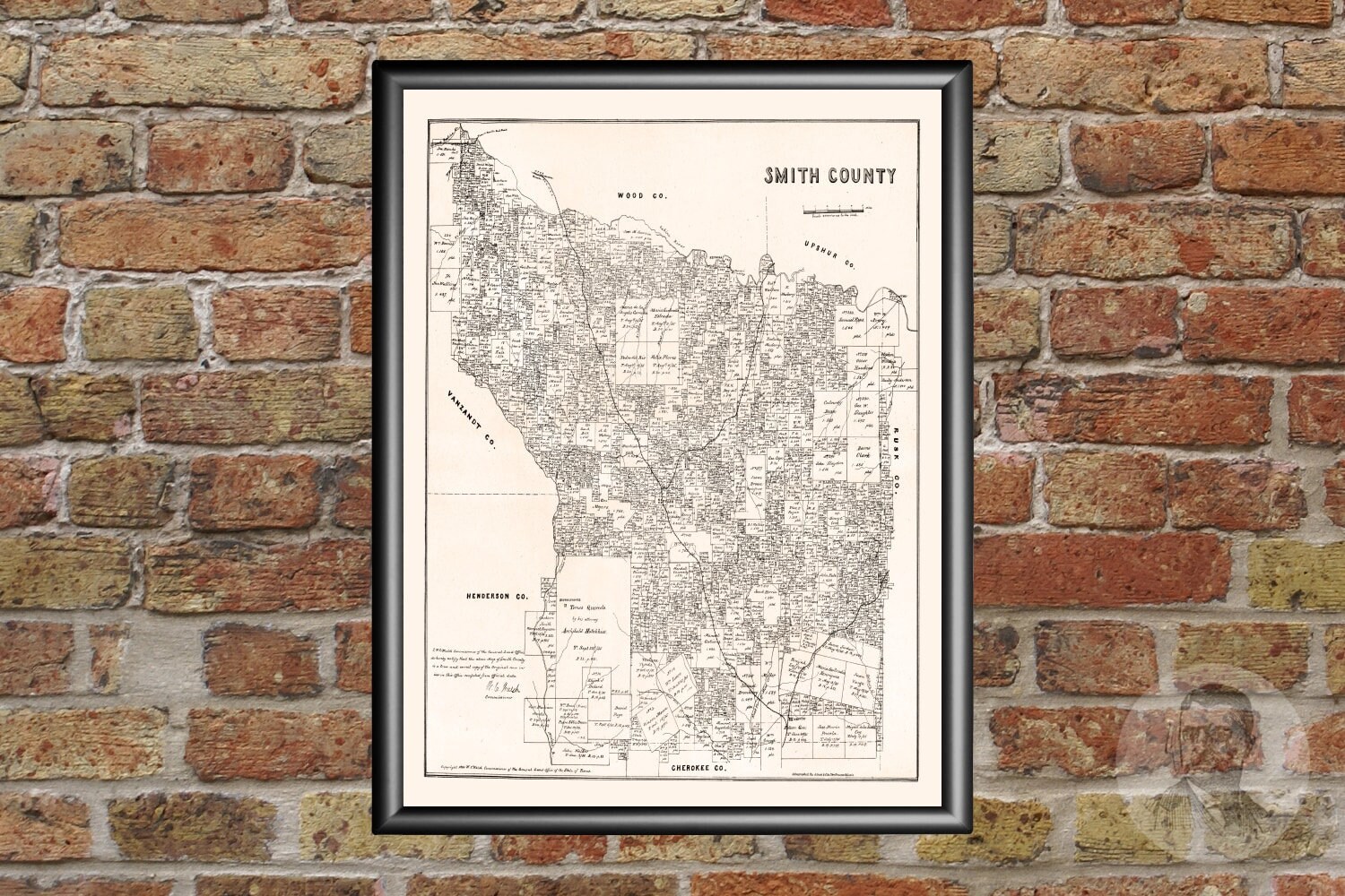 Vintage Smith County Map 1880 Smith County TX Land Ownership Etsy