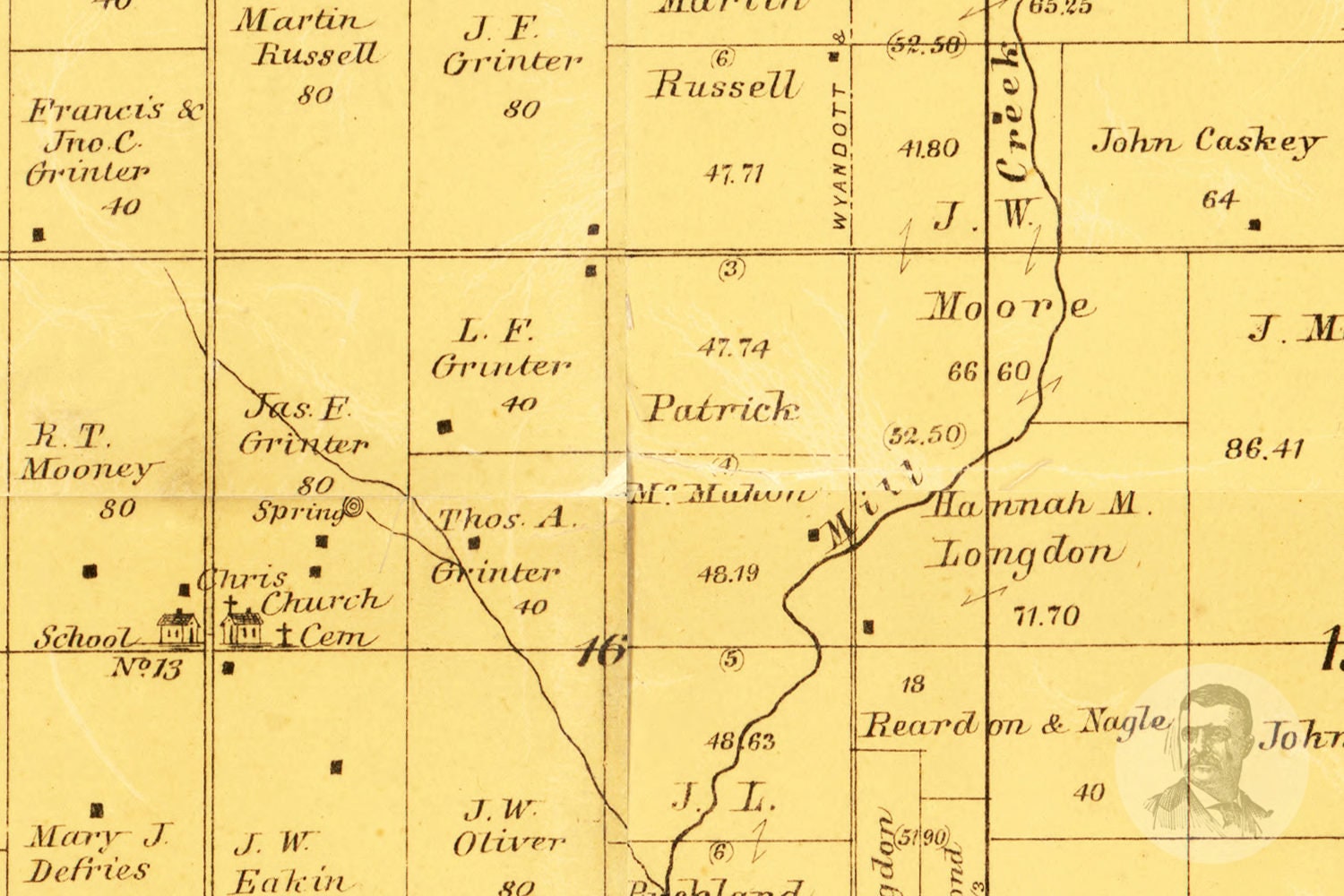 Vintage Wyandotte County Map 1885 Old Map of Wyandotte Etsy