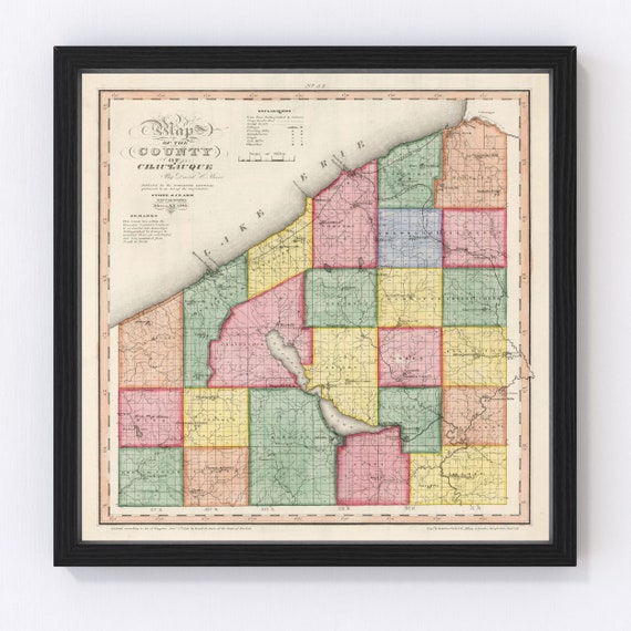 Chautauqua County NY Map 1840 Old Map of Mayville New York Etsy