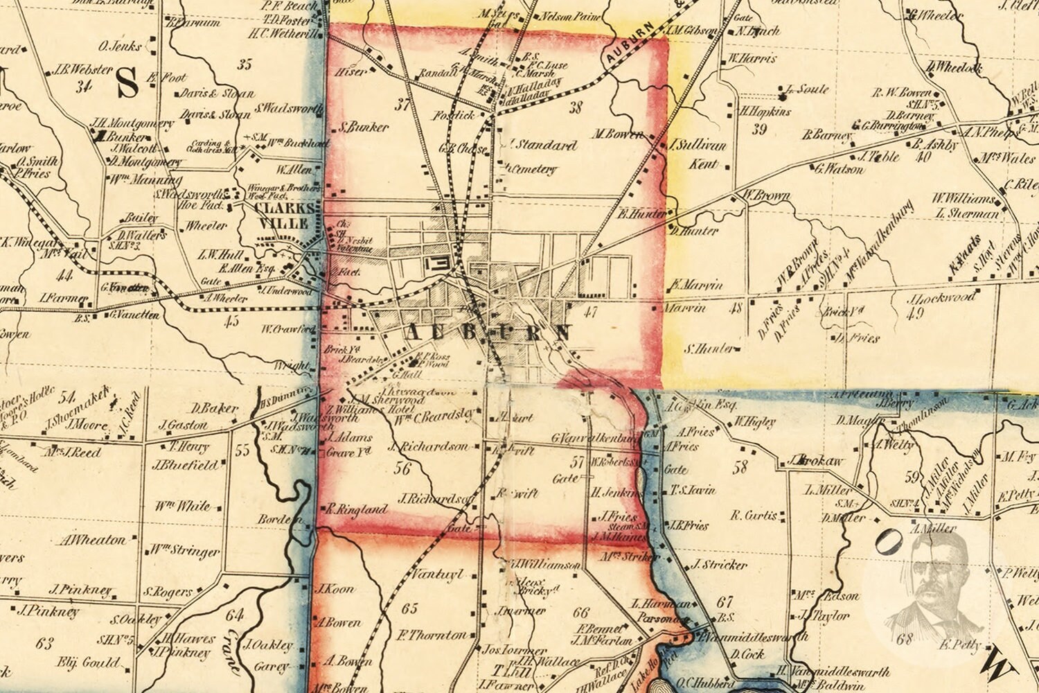 Vintage Cayuga County Map 1853 Old Map of Cayuga County New Etsy