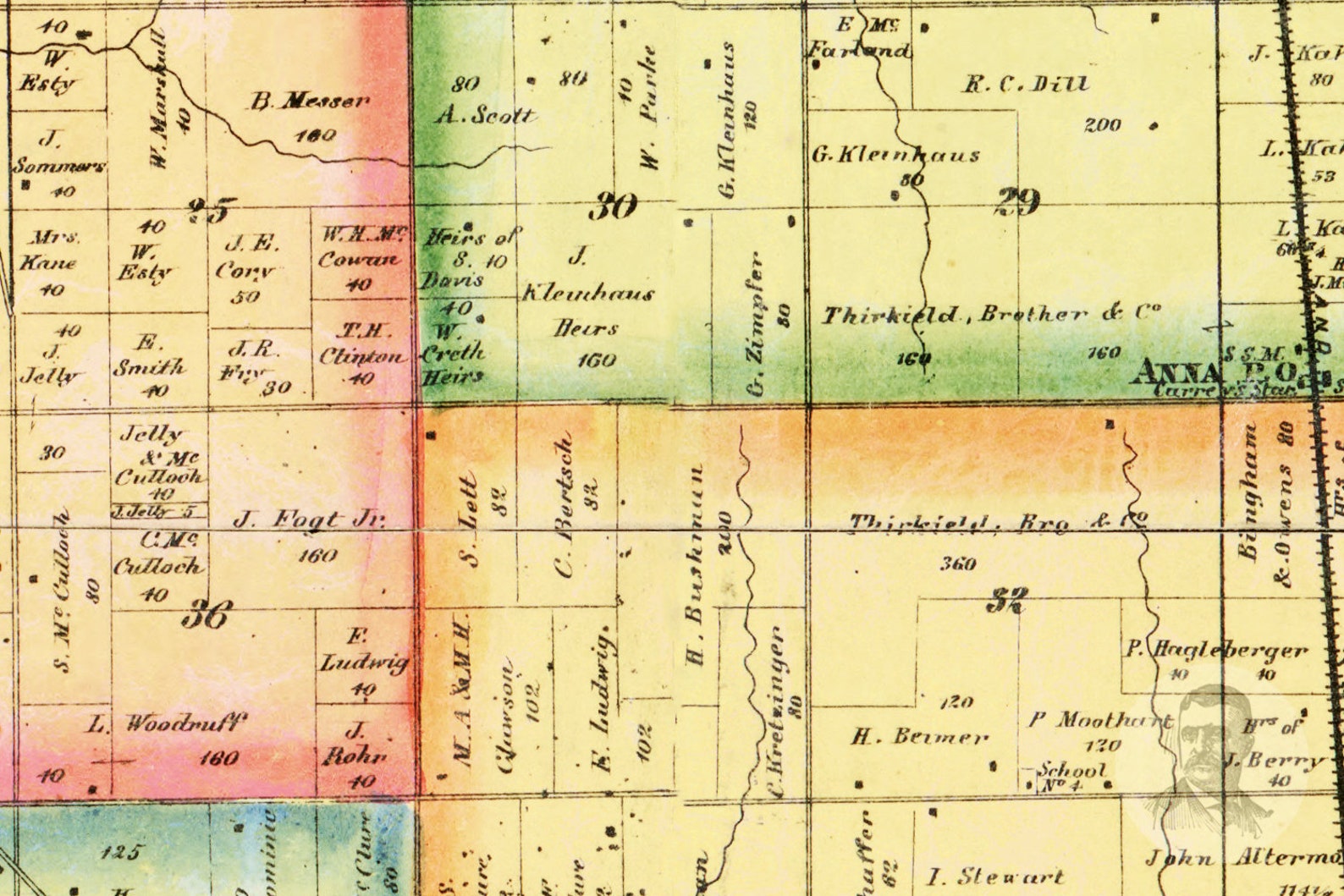 Vintage Shelby County Map 1865 Old Map of Shelby County Etsy