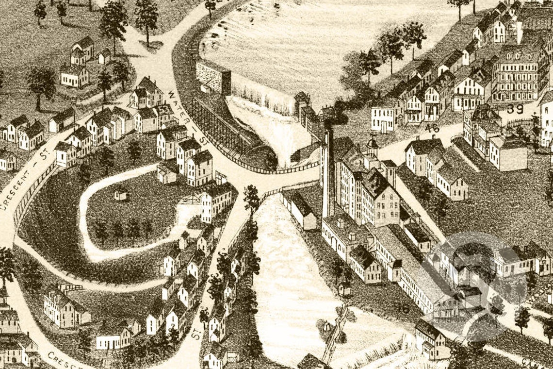 Vintage Pittsfield Map 1884 Old Map of Pittsfield New Etsy