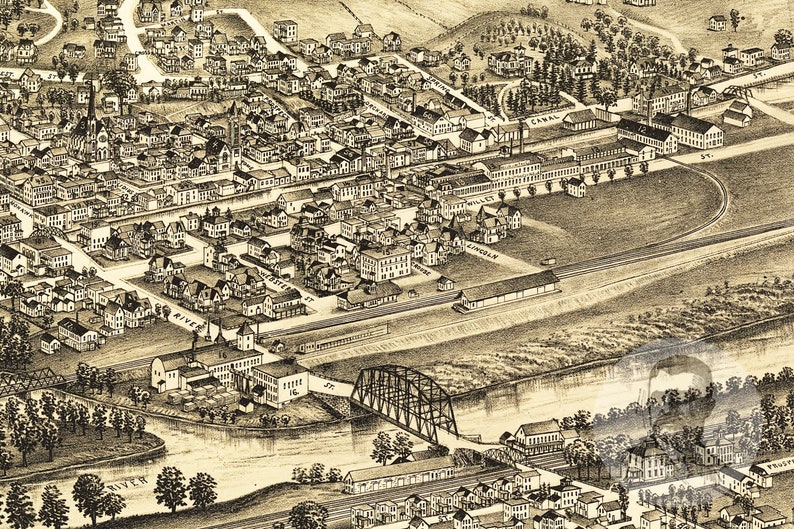 Vintage Fort Plain Map 1891 Old Map of Fort Plain New York Etsy