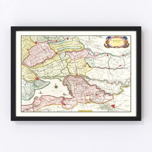 Netherlands Map 1665, Vintage Netherlands Map, Old Netherlands Art, Wall Art Gift for Netherlands History Lovers Retro Decor