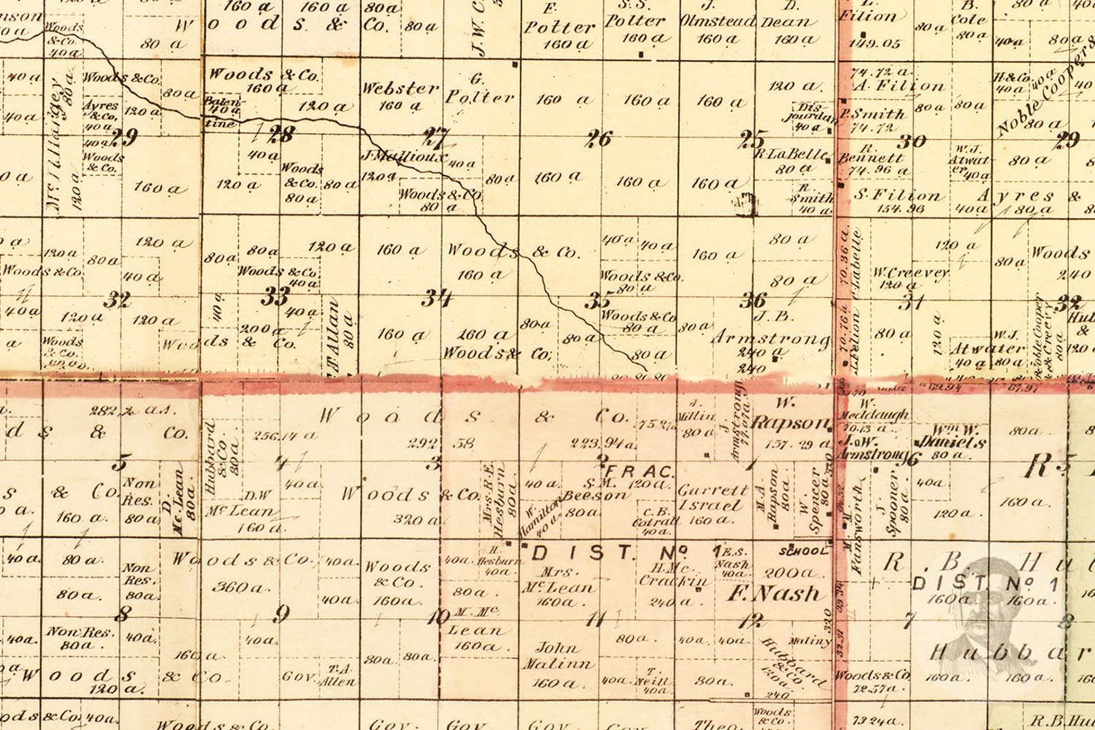 Vintage Huron County Map 1875 Old Map of Huron County Etsy