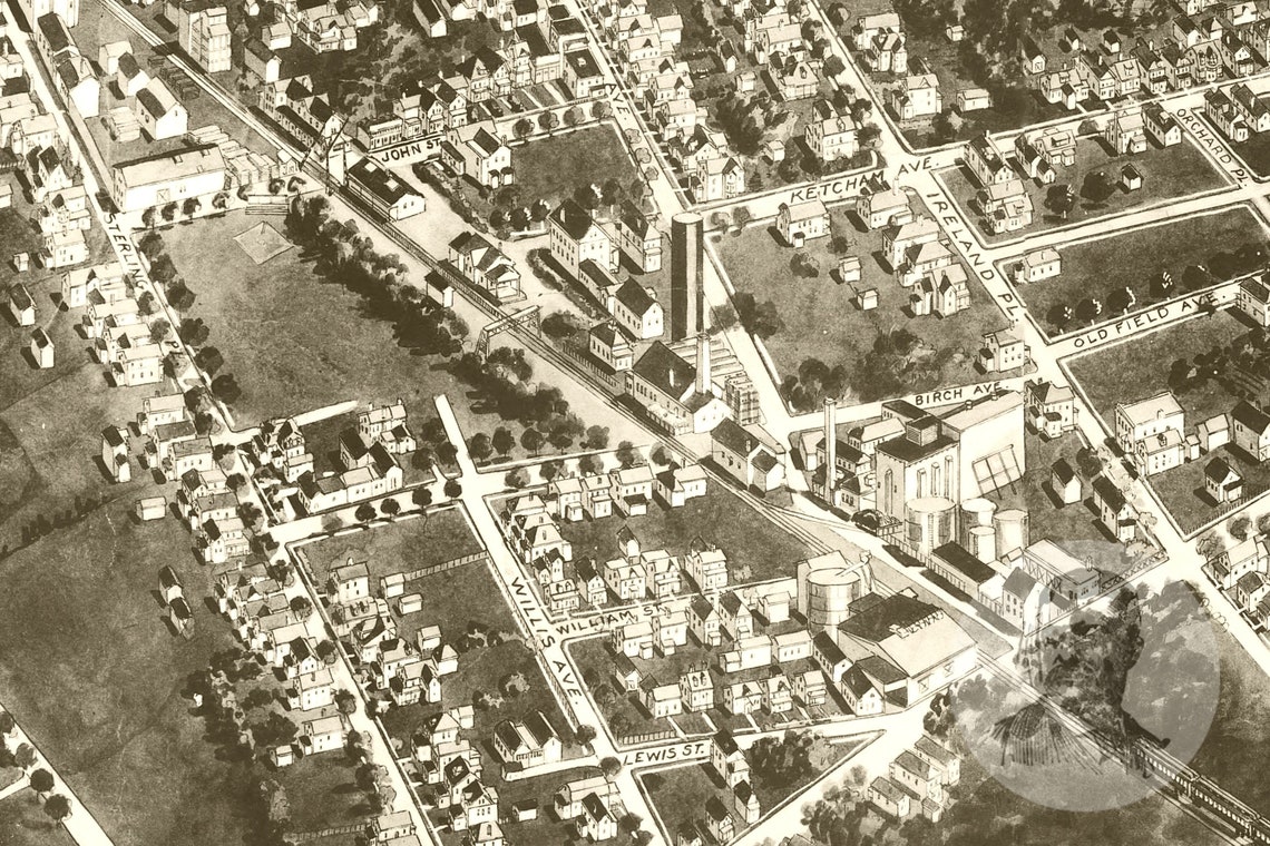 Vintage Amityville Map 1925 Old Map of Amityville New York Etsy