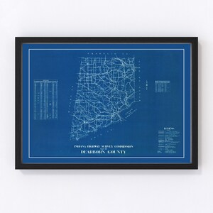 Dearborn County Map 1936, Vintage Dearborn County Map, Old Dearborn County Indiana Art, Wall Art Gift for Dearborn County History Lovers Ret