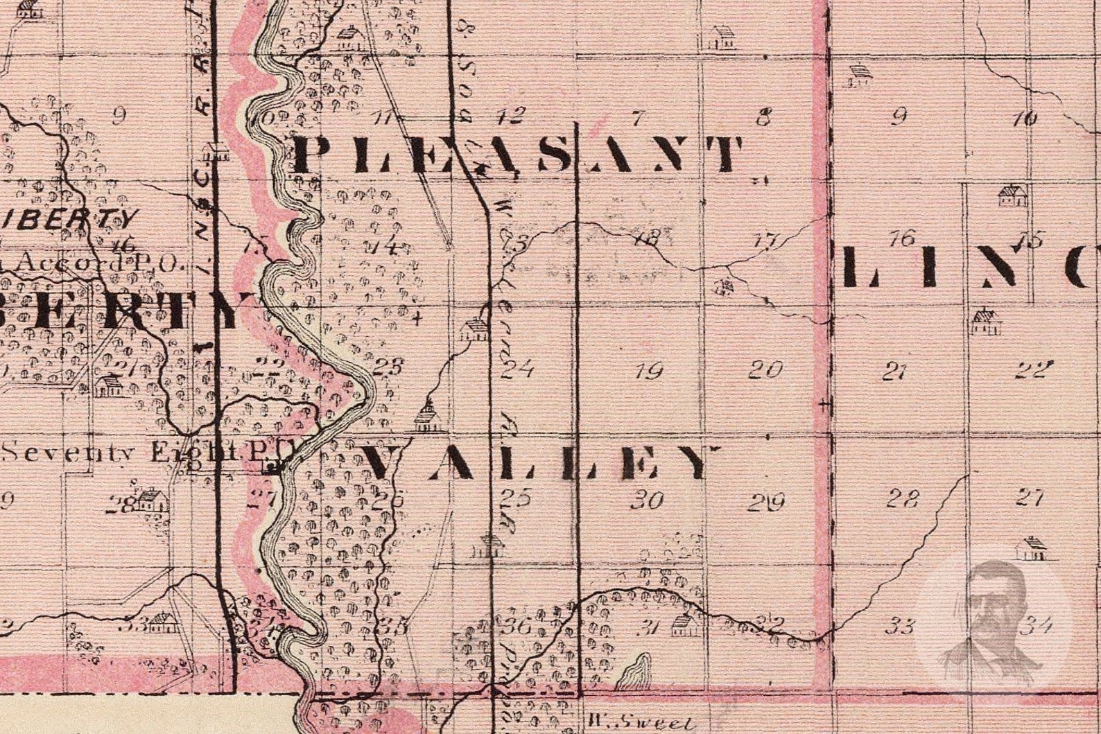 Vintage Johnson County IA Map 1875 Old Iowa Map Historical Etsy